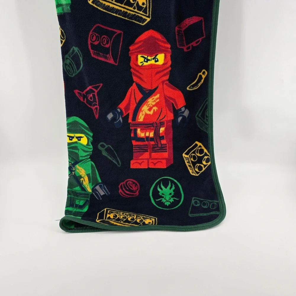 LEGO Ninjago Throw Blanket Kids Kai Lloyd Fleece Graphic Navy Blue 38in x 50in
